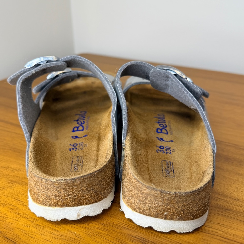 Betula Birkenstock Leo Silver Buckle Sandals Size EU 36 Womens Size 5.5 Boho - Picture 4 of 10